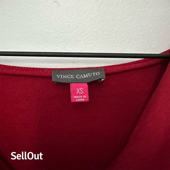 Vince Camuto Women's XS Red Cowl Neck Long Sleeve Blouse Casual - Picture 3 of 4